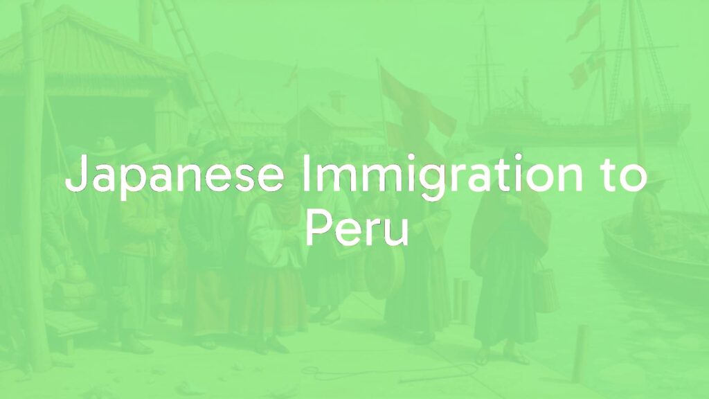 Japanese immigrants arriving in Peru, historical scene, 1800s port, cultural blending, Nikkei community, warm tones, realistic.